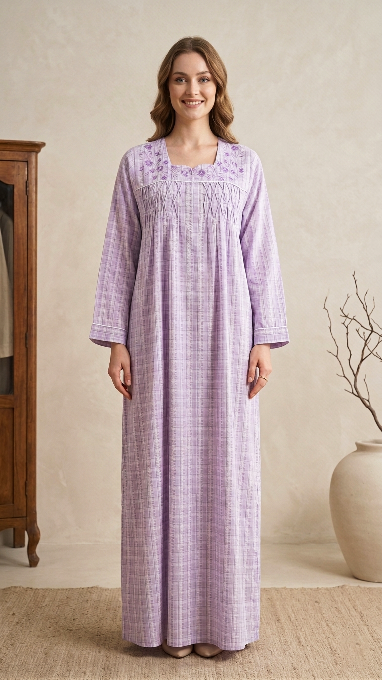Women's long-sleeved cotton dress 26-12-B-3