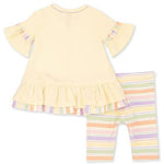 Baby Girls 2T-6X Short Bell Sleeve Knit Bunny Top & Capri Pants Set 12180