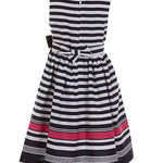 Nautical Stripe Border-Hem Fit & Flare Dress 12216