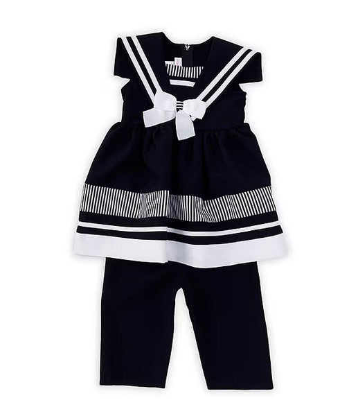 Little Girls 3M-4T Nautical Short Sleeve Tunic & Pull- On Capri 2-Piece Set 12278