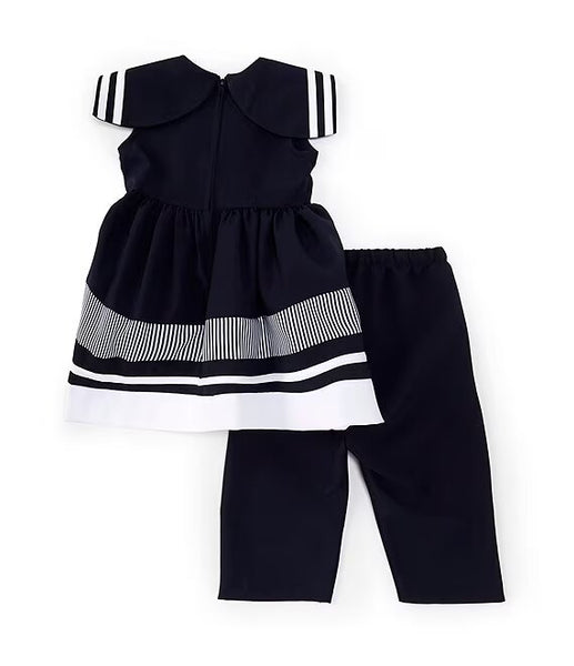 Little Girls 3M-4T Nautical Short Sleeve Tunic & Pull- On Capri 2-Piece Set 12278