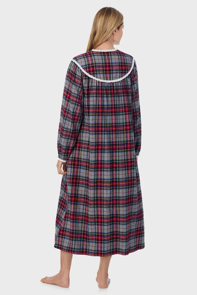 Grey Plaid Flannel Gown 5416839-606