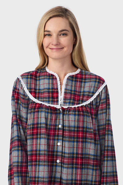 Grey Plaid Flannel Gown 5416839-606