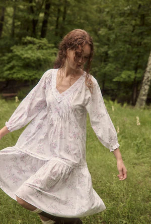 The "Marielle" Quiet Bloom Cotton Lawn Waltz Nightgown 20092-149