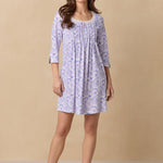 Purple Paisley 3/4 Sleeve Cotton Short Nightgown 22678-520