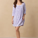 Purple Paisley 3/4 Sleeve Cotton Short Nightgown 22678-520