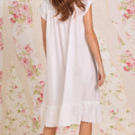 Iconic White Cotton Lawn Cap Sleeve Waltz Nightgown E301220-100