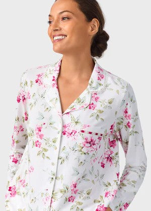 Evening Rose Trellis Classic Cotton Knit Notch Pajama 90036-168