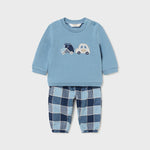 Newborn plaid pants and sweatshirt set Ref.  14-2528-010