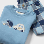 Newborn plaid pants and sweatshirt set Ref.  14-2528-010