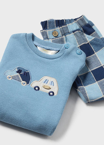 Newborn plaid pants and sweatshirt set Ref.  14-2528-010