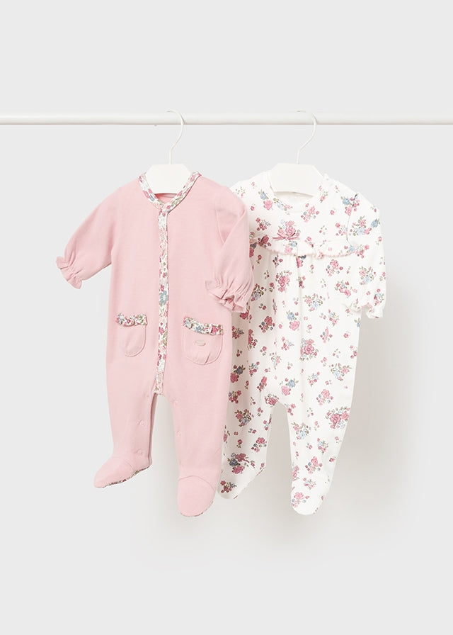 Newborn Girl Set of 2 Floral One-Piece Ref. 14-2778-056