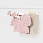 Newborn Girl 3 Piece Knit Set Ref. 14-2783-061