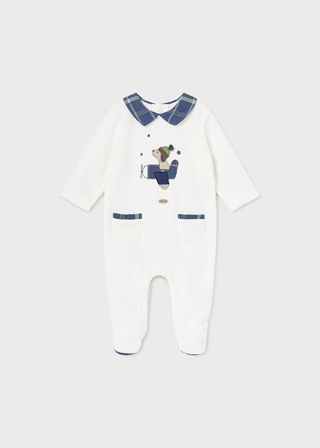 Newborn Velour One-Piece with Collar Ref. 14-2793-063