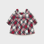 Newborn Girl Tartan Ruffle Neck Dress Ref. 14-2808-032