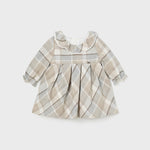 Newborn Girl Tartan Ruffle Neck Dress Ref. 14-2808-033