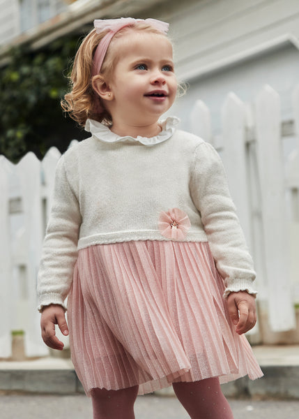 Baby Combined Pleated Dress Ref. 14-02906-036