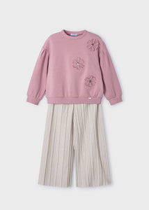 Girl Sweatshirt with Pleated Pants Set Ref. 14-4551-020