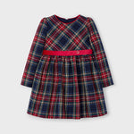 Girl Checked Dress with Velvet Belt Ref. 14-4911-070