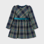 Girl Checked Dress with Velvet Belt Ref. 14-4911-071