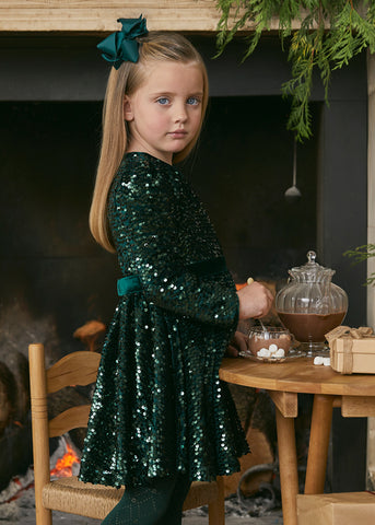 Girls sequin velvet dress Ref. 14-5528-004