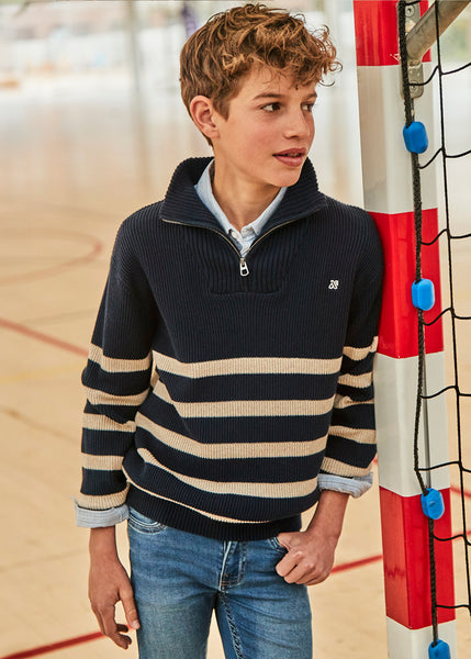 Boy Quarter Zip Striped Sweater Ref. 14-7391-093