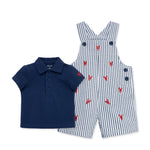 Lobster Woven Infant Shortall Set  14092