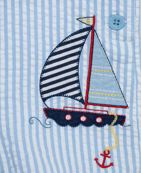 Sailboat Woven Shortall Set 14095