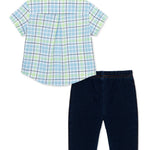 Plaid Woven Pant Set 14224