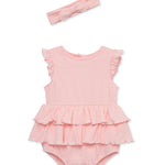Rose Knit Bubble & Headband Set 14226