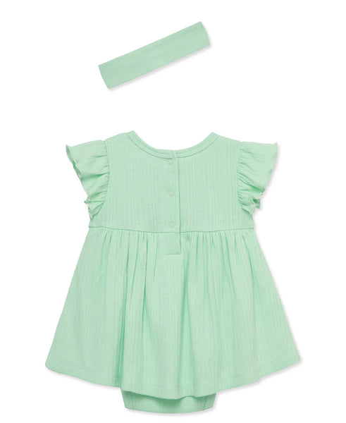 Green Knit Dress & Headband Set 14231