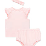 Rose Ruffle Top with Bloomer & Headband Set 14238
