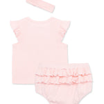 Rose Ruffle Top with Bloomer & Headband Set 14238