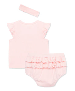 Rose Ruffle Top with Bloomer & Headband Set 14238