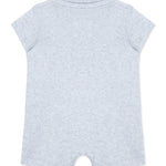 Grey Ribbed Knit Polo Romper 14247