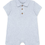 Grey Ribbed Knit Polo Romper 14247