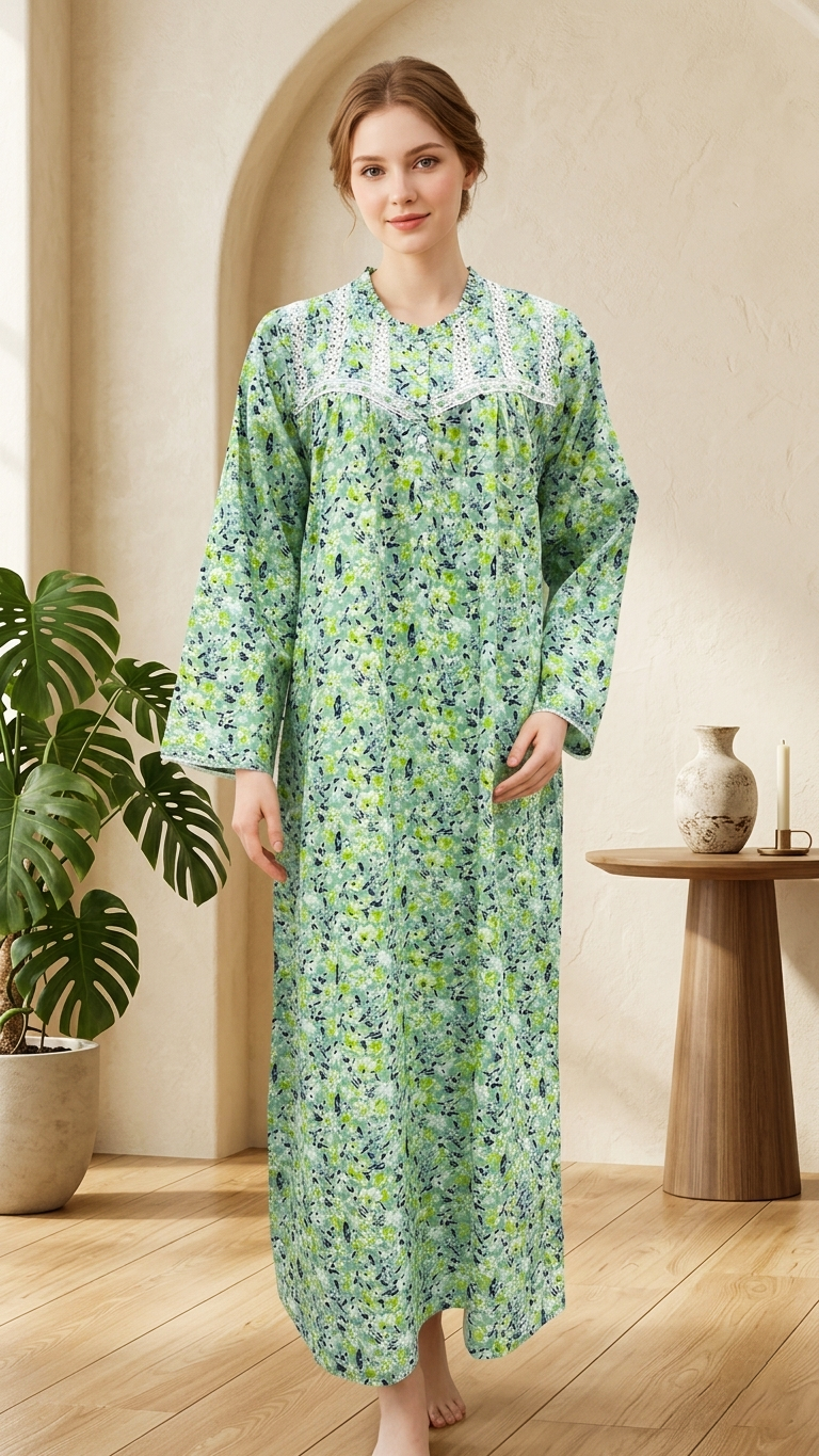 Women's long-sleeved cotton dress 26-10-B-1