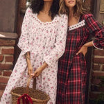 Winter Rosette Cotton Flannel Long Sleeve Ballet Nightgown 60109-138