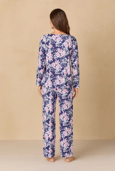 Midnight Garden Floral Cotton Knit Long Pajama 92680-402