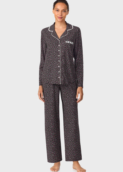 Midnight Floral Classic Cotton Knit Notch Pajama 90036-075