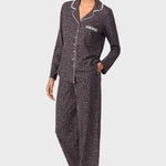 Midnight Floral Classic Cotton Knit Notch Pajama 90036-075