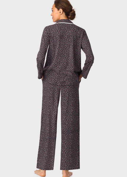 Midnight Floral Classic Cotton Knit Notch Pajama 90036-075