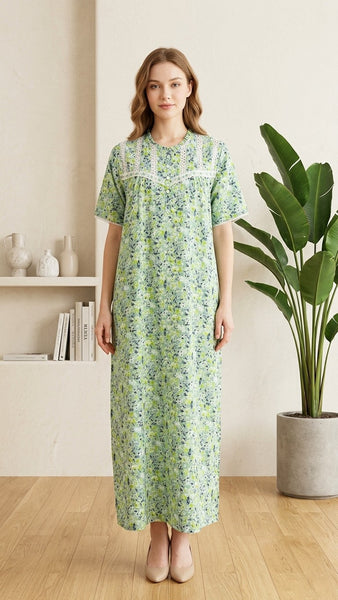Half-sleeved dress in pure cotton 26-10-A-1