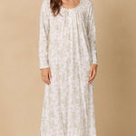 Whispering Rose Toile Long Cotton Knit Nightgown CH62681-101