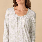 Whispering Rose Toile Long Cotton Knit Nightgown CH62681-101