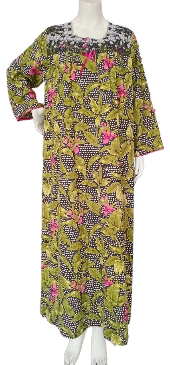 Women's 5cm Long Button Front Cotton Dress 1803