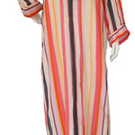 Women's cotton dress with front zipper, 50 cm long 1804