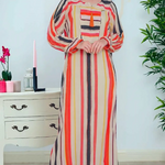 Women's cotton dress with front zipper, 50 cm long 1804