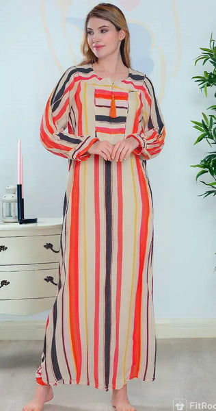 Women's cotton dress with front zipper, 50 cm long 1804