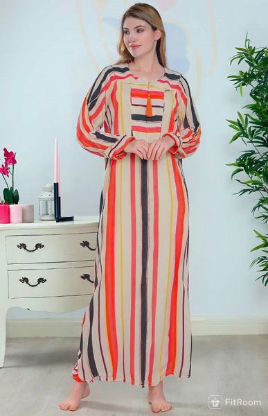 Women's cotton dress with front zipper, 50 cm long 1804